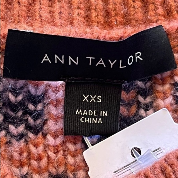 Ann Taylor Leopard Print Jacquard Sweater Women’s XXS Brown Black Heavy Knit - Picture 9 of 10